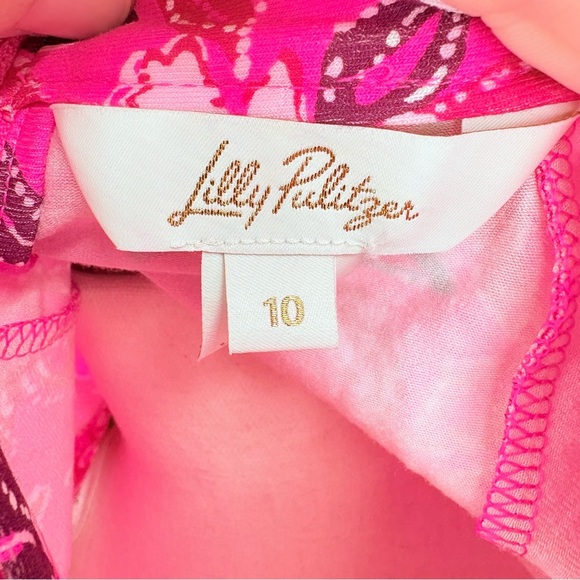 Lilly Pulitzer Wisteria Elbow Sleeve V-Neck Pink Mini Dress Size 10 - Picture 11 of 12